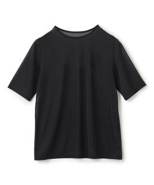 uncrave トリコットシフォン ハーフスリーブカットソー ブラック