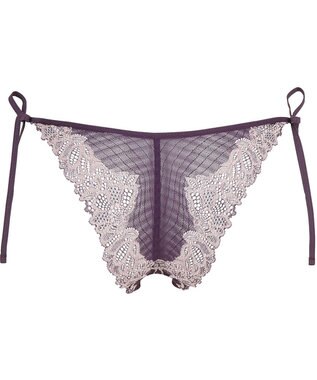 WACOAL Ｔバック ショーツ 【リボンブラ 脇すっきり】 BRB433とペア はきこみ丈あさめ バックのかぶりが広め ソング レディース PRA433 /ワコール バイオレット