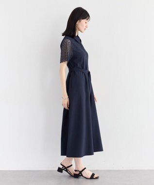 YECCA VECCA レース切替ワンピース Navy