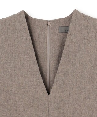 uncrave ウォッシャブルウールライクツイル ジレ シャンブレーチャコール