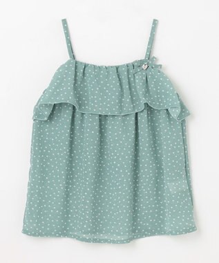 組曲 KIDS 【110-140㎝】ドットキャミ＋TシャツSET ミントグリーン×クリーム