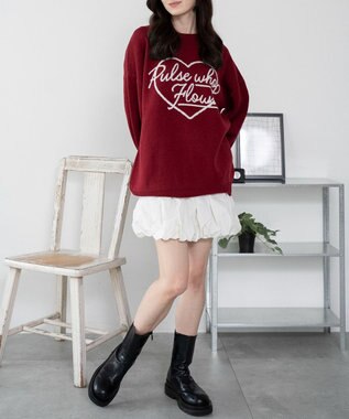 WEGO 【洗える】グラフィックニットBIGプルオーバー 柄13