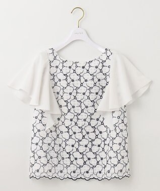 ANY SIS 【優木まおみさんコラボ】愛しの着回し カーディガン×ブラウス セット ネイビー×オフ