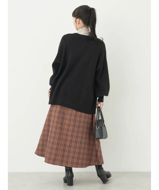 earth music&ecology やわらかタッチミドル丈カーディガン Black