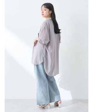 earth music&ecology ウ゛ィンテージボタンフロントポケットシャツ Light Gray