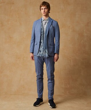 JOSEPH ABBOUD 【AMERUCCI ARCHIVIO】ミニペイズリー ストール サックスブルー系5