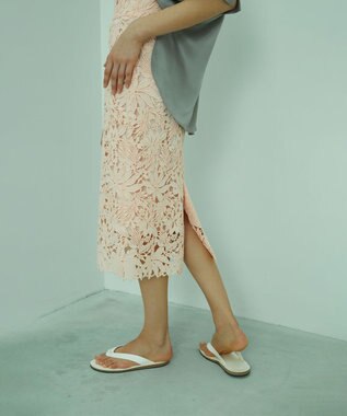 BEIGE， NARCISSUS / レーススカート Peach