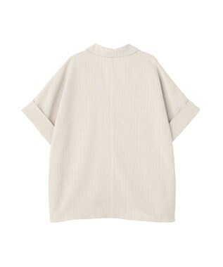 earth music&ecology 【セットアップ対応】リネンライクダブルジャケット Stripe Ivory