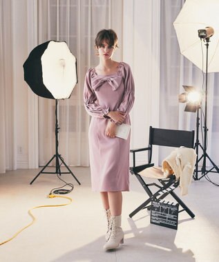 Maison de FLEUR 愛され上手なリボンワンピース Pink