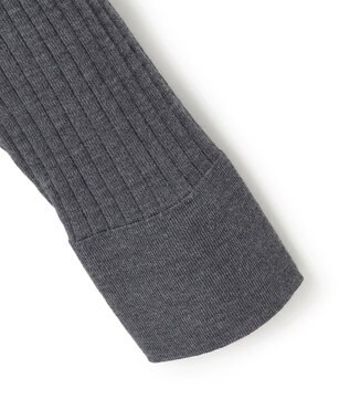 ICB 【洗える】エクストラファインメリノリブ ヘンリーネック プルオーバー ミディアムグレー系