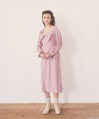 Maison de FLEUR 愛され上手なリボンワンピース Pink