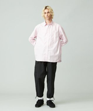 J.PRESS YORK STREET 【UNISEX】タイプライターストライプ シャツ ピンク系1