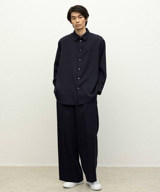 NAVE 【ReNAVE】ウォッシャブルツイル シャツ ネイビー系