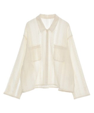 AMERICAN HOLIC Ｗポケットレースシャツ Off White