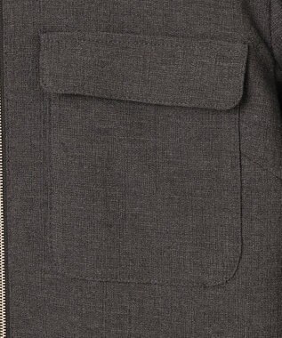 ☆　超美品　☆　ONWARD　自由区　ノーカラーブルゾン 17号サイズまで展開・洗える】ライトブッチャーノーカラー