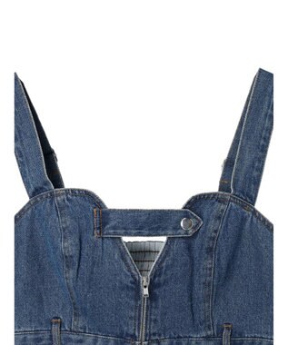 earth music&ecology タブ付デニムビスチェ Indigo