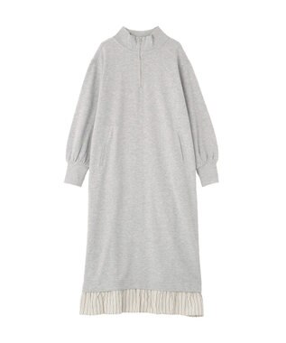 earth music&ecology レイヤーヘムワンピース Gray Mixture