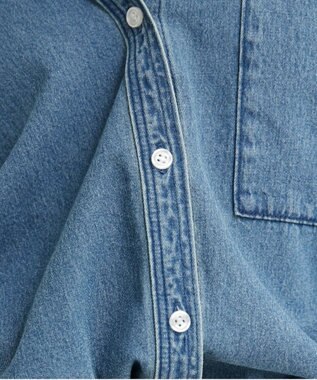 WEGO 【ANGIE VINTAGE】オーバーサイズ バンドカラー デニムシャツ ブルーその他