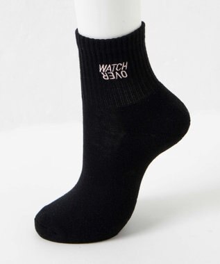 WEGO デザインロゴ刺繍アンクル底パイルソックス 柄1