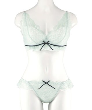 San-ai Resort（三愛水着楽園） レーシーバイカラーノンワイヤーブラセット 【northerly】 ミント