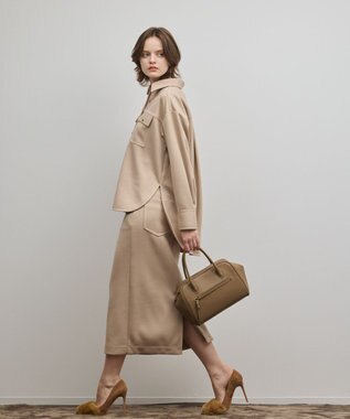 GRACE CONTINENTAL ジャージタイトスカート ベージュ