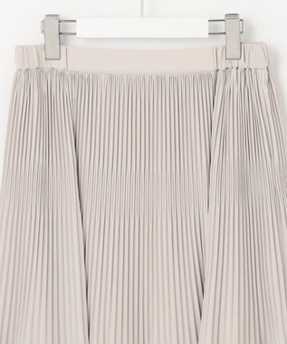 自由区 L 【ご好評につき追加生産・セットアップ対応・洗える】ライトサテンプリーツ スカート ライトグレー系