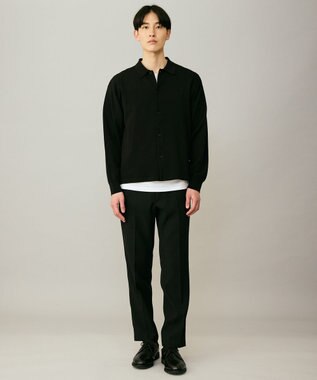 UNFILO MENS 【OCEANS 雑誌・web・YouTube 掲載】WOOL TOUCH 機能美パンツ スリム【東レ開発のウール見え高機能素材】 ブラック