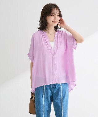 Green Parks Ｉ　レーヨンクレープブラウス Lavender