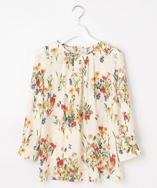 自由区 【洗える】フラワーガーデンプリント ブラウス マルチ