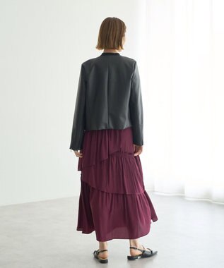 YECCA VECCA アシンメトリーラッフルスカート Wine
