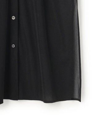 uncrave トリコットシフォン ロングシャツ ブラック