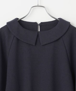 #Newans 【セレモニーにも/洗濯機可】ランタンスリーブブラウス ネイビー