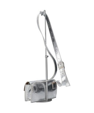 INTER-CHAUSSURES 【Christian Villa】メタリックレザーミニショルダーバッグ シルバー