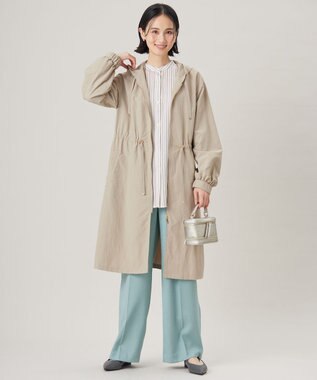 自由区 S 【セットアップ対応・接触冷感・洗える】リネンライクシンセティックワイドストレート パンツ ライトブルー