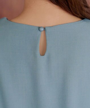 Tiaclasse 【小倉優子さん着用】【洗える】 パフスリーブチュニックブラウス サックス