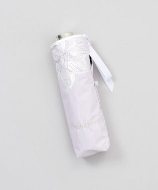 AURORA 【 NINA RICCI（ニナリッチ）】アップリケ刺しゅう/パイピング晴雨兼用傘（折りたたみ傘） ペールパープル