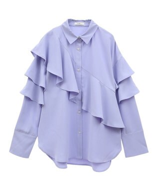 earth music&ecology アシメラッフルシャツ Sax