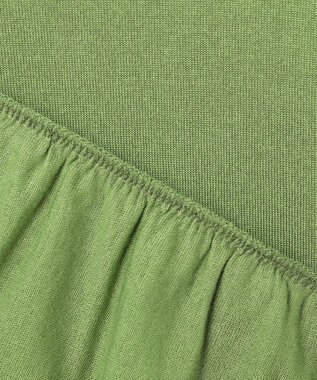 自由区 【接触冷感・UVケア・洗える】ドレーピーラグランスリーブ ニットソー リーフグリーン