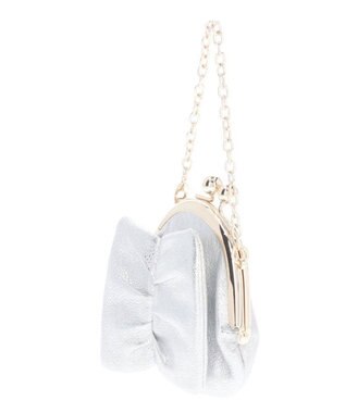 LANVIN en Bleu オリオン リボン口金小銭入れ シルバー