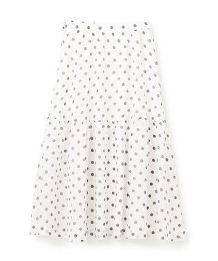 GRACE CONTINENTAL シアードットプリントスカート ホワイト
