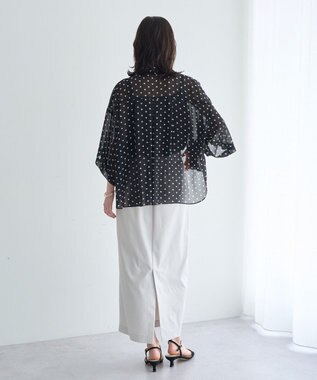 YECCA VECCA 【2点SET】キャミ付きシアードットシャツ Black