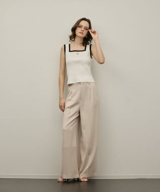 GRACE CONTINENTAL バイカラーリブニットノースリーブ