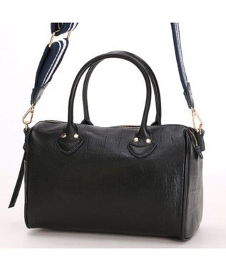 UNBILLION perche / 牛革オイル2wayテープショルダーS クロコブラック