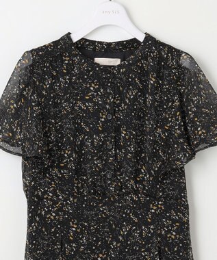 ANY SIS S 【洗える】ミニフラワープリント ワンピース ブラック系