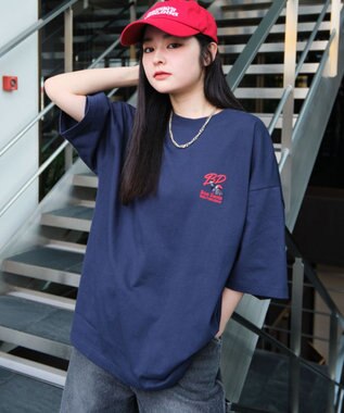 WEGO 【接触冷感/吸水速乾/ユニセックス着用ITEM/SMLサイズ展開】別注BENDAVISクールタッチワンポイントT（SS） ネイビー