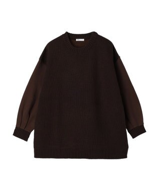 CRAFT STANDARD BOUTIQUE 片畔ニットドッキングチュニック Brown