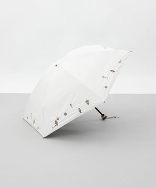AURORA 【 Beaurance （ビューランス）】サマーシールド　鍵穴ボーラー刺しゅう晴雨兼用パラソル（折りたたみ） クリーム