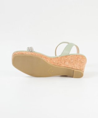 BONTRE 【pied du lapan/ピエドラパン】ビジューベルトウエッジサンダル/50756ZI ライトグリーン