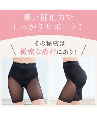 BRADELIS New York 【BRADELIS NewYork peace】おしりPラインレーシーロングショーツ23 ブラック