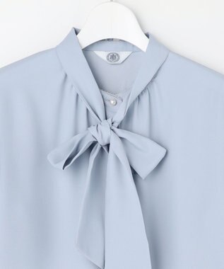 J.PRESS LADIES S ヌーディスバックサテン ブラウス サックス系